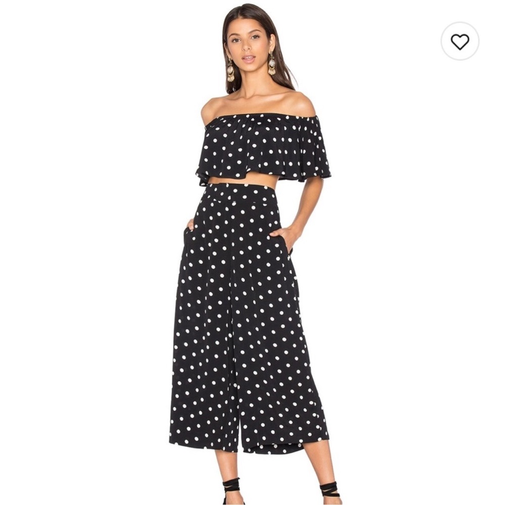 LIKE NEW! House of Harlow 1960 x Revolve Bree Crop & Mona Pants in Polka Dot
